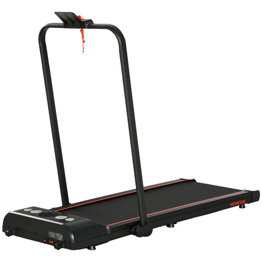 Foldable Walking Treadmill, with LED Display and Wheels, for Home, Office, Gym