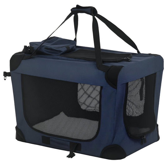 Foldable Pet Carrier for Small and Miniature Dogs, Portable Cat Carrier Soft Side Pet Travel Crate with Removable Mat, Storage Bags, Breathable Mesh 60 x 41.5 x 41cm