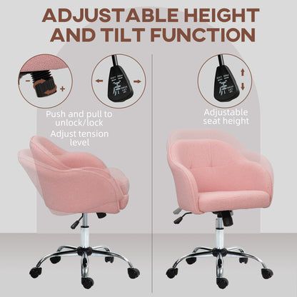 46-56 cm Teddy Fleece Office Chair - Pink