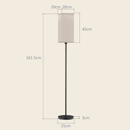 Floor Lamp, Modern Standing Lamp with Linen Shade and Foot Switch, Tall Lamps for Bedroom, Bulb not Included