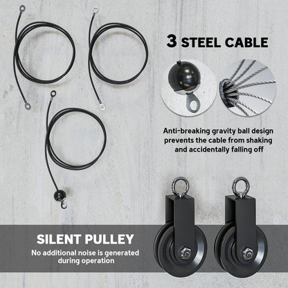 Weight Pulley System, Cable Pulley System for Home Gym, Cable Machine LAT Pull Down Attachment for Biceps Curl, Tricep, Arm Workouts