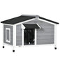 Wooden Dog Kennel for Outside, for Medium Dogs, 65H x 97L x 72Wcm, Grey