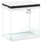 14L Glass Fish Tank With Filter System, LED Lights, Water Pump, White