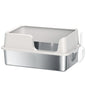 Stainless Steel Litter Box with Detachable Rim, Scoop, Easy Cleaning, Odour-Resistant, 60 x 40 x 28 cm