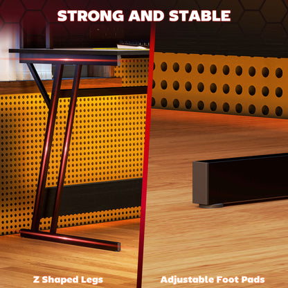 Two-Level LED Gaming Desk